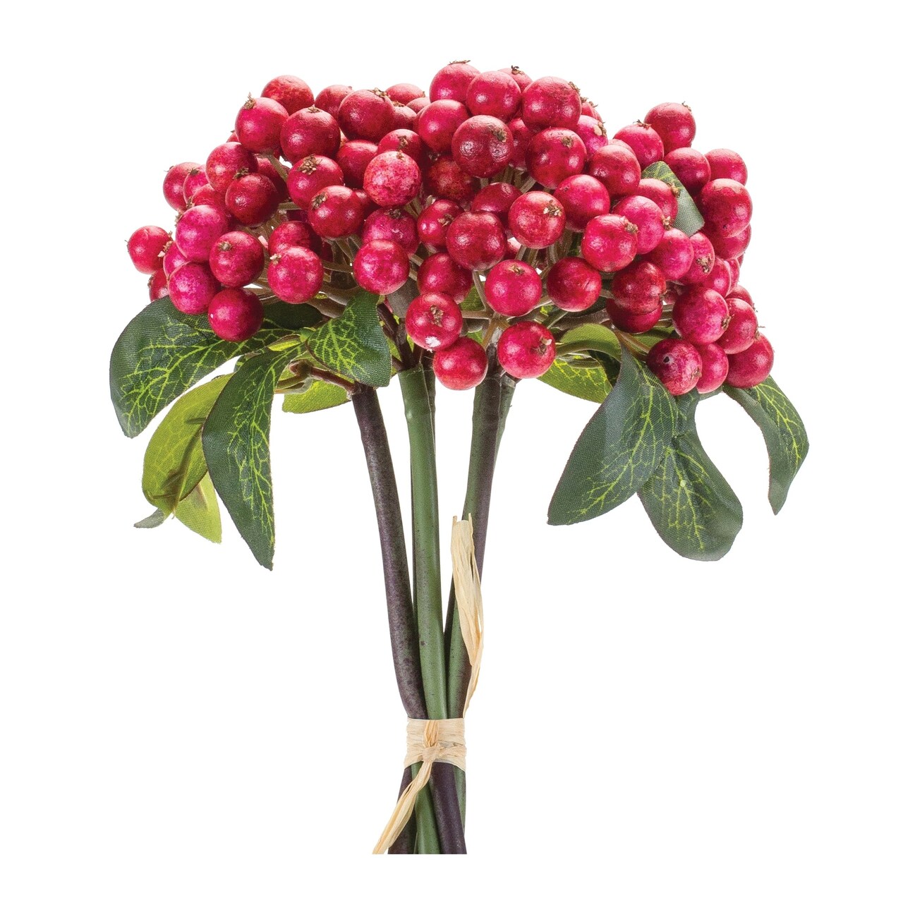 Melrose Cranberry Artificial Bundles - 12.5" - Red and Green - Set of 6